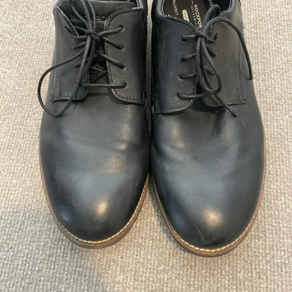 Rockport Shoes Mens Size 11 M Black Leather Derby Dress Comfort TruTECH V74248